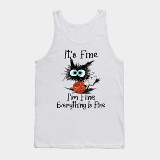 Crochet Black Cat It's Fine I'm Fine Everything Is Fine Tank Top